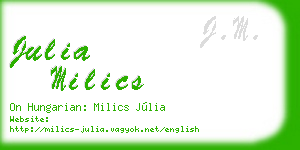 julia milics business card