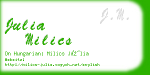 julia milics business card